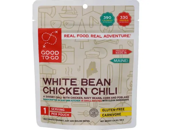 Good To-Go White Bean Chicken Chili - Dehydrated Camping Meal