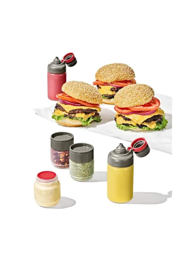 OXO 7-Piece Spice Shaker & Squeeze Bottle Set for Outdoor Cooking - Image 2