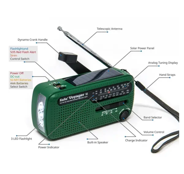 Kaito Voyager V2 Emergency Radio with NOAA Weather Alerts - Image 2