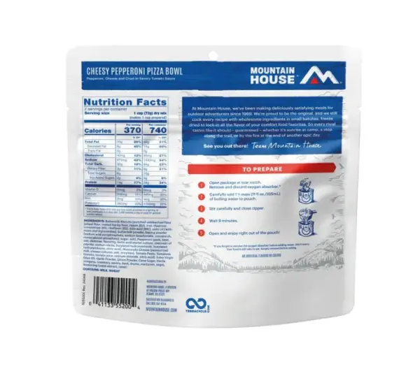 Mountain House Pepperoni Pizza Bowl Freeze Dried Camping Meal - Image 2