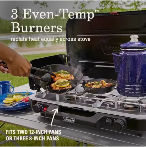 Coleman 3-Burner Camping Stove with Even-Temp Control