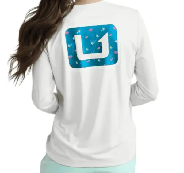 HUK Women's Long Sleeve Graphic Tee - Box Fit Casual Shirt