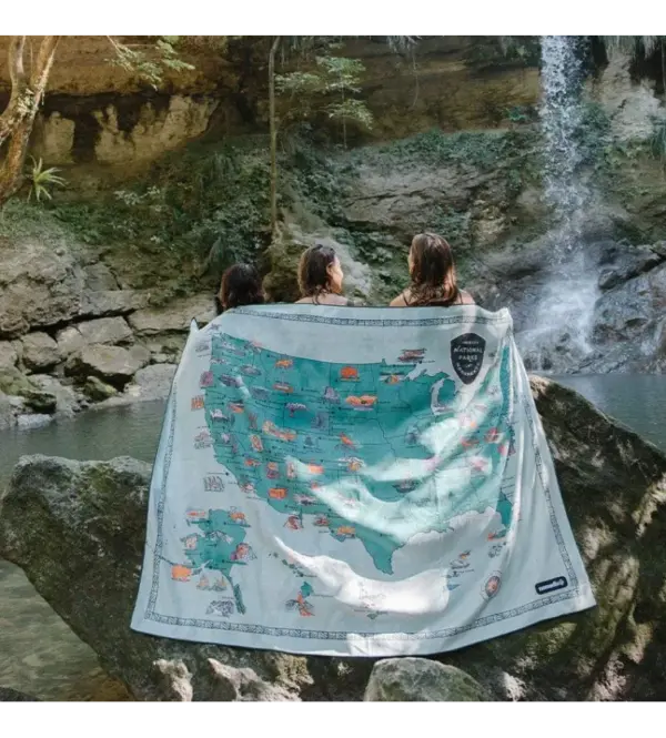 National Parks Map Blanket Towel - Nomadix - Image 2