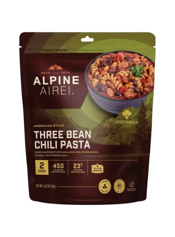 AlpineAire Freeze Dried Three Bean Chili Meal - Backpacking Food