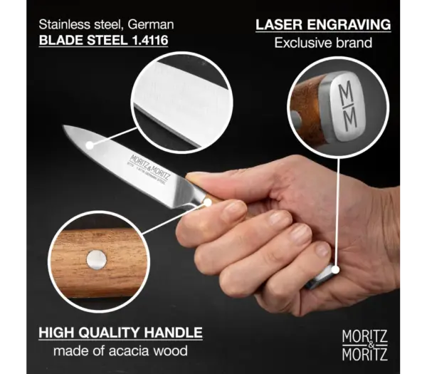 Moritz & Moritz German Steel Professional Santoku Chef Knife