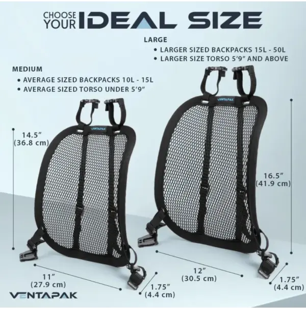 Lightweight Backpack Shoulder Pads - VentaPak Under 12oz Comfort - Image 2