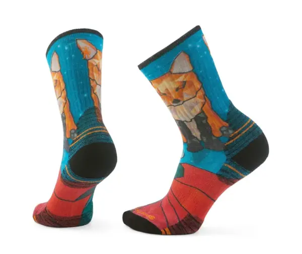Smartwool Women's Hiking Socks Cushioned Crew - Geo Fox Print