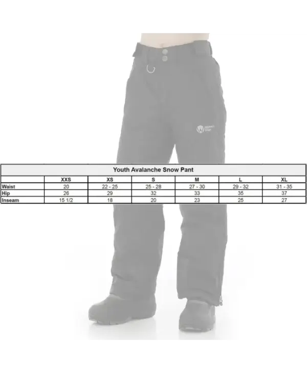 Youth Avalanche Snow Pants - Winterproof Ski Trousers for Kids - Image 2