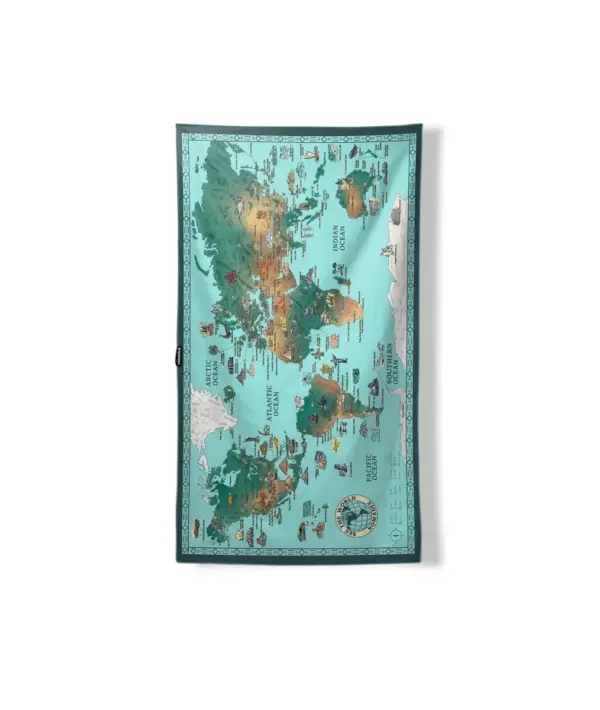 Nomadix Ultralight Travel Towel with World Map Design