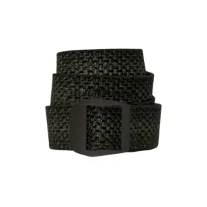 30mm Bison Leather Belt - Solid Black Men's Dress Belt