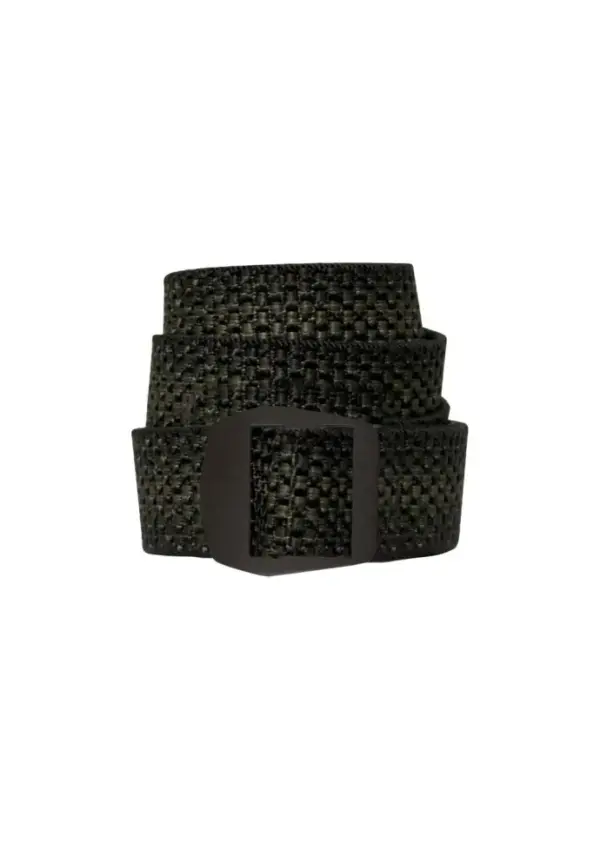 30mm Bison Leather Belt - Solid Black Men's Dress Belt