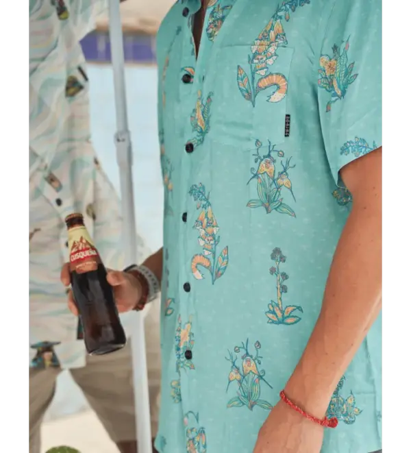 Bajallama Men's Floral Button Down Shirt - Nighthawk Pattern - Image 2