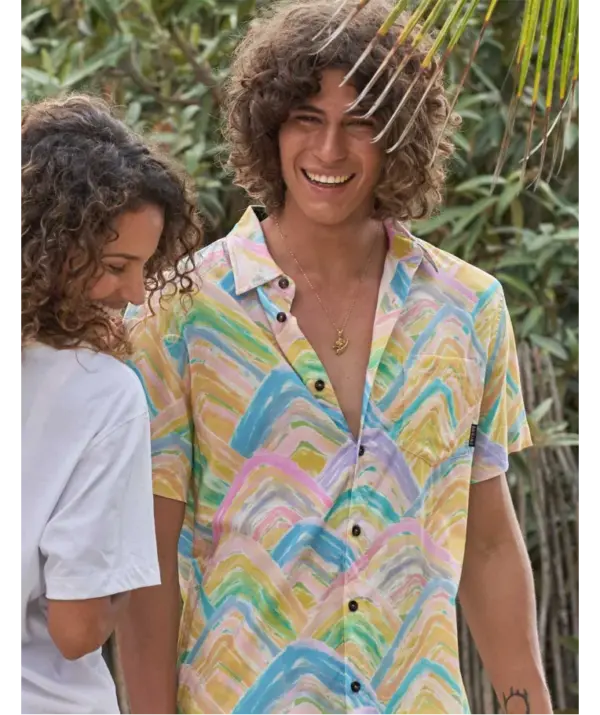 Bajallama Rainbow Mountains 7-SEAS™ Button-Up Shirt