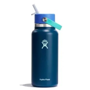 HydroFlask Wide Mouth Water Bottle w/ Flex Straw Lid - USA Ski Snowboard X Hanna Edy Collab