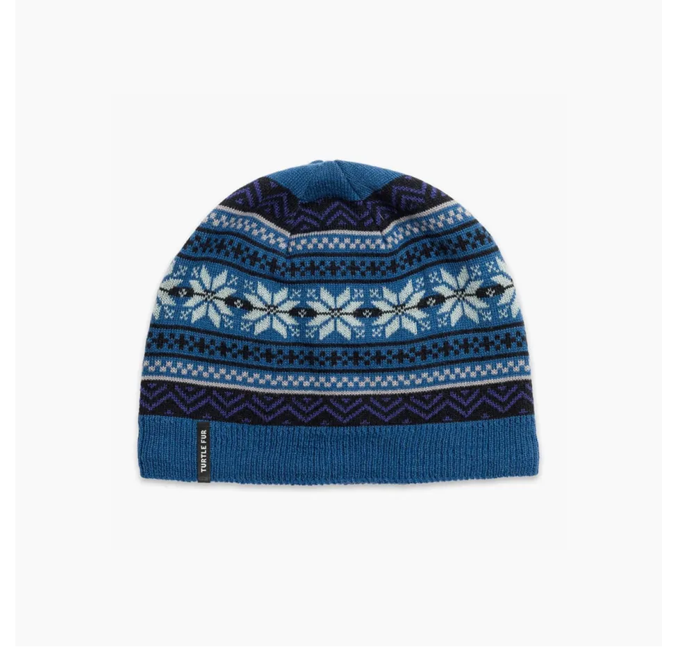 Turtle Fur Mr Happy Wool Hat - Ocean Ragg Beanie for Cold Weather