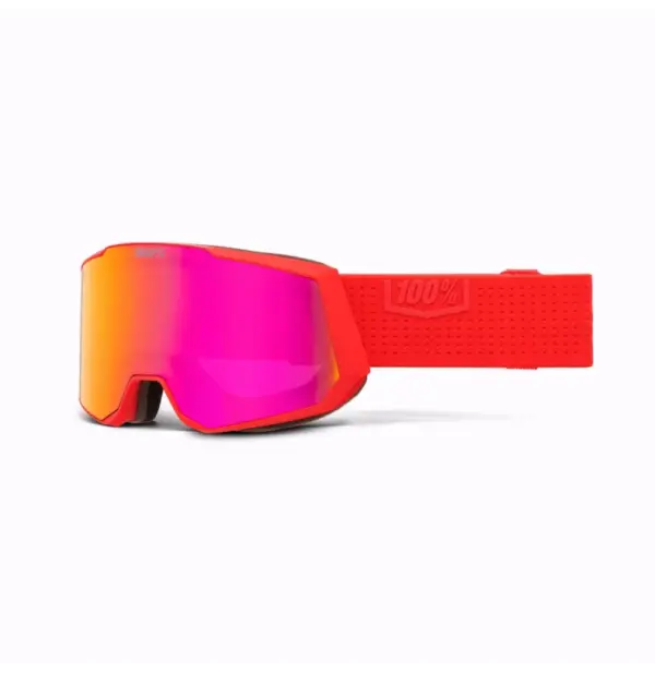 100% Snowcraft HIPER XL Ski Goggles - Mirrored Dark Red Lens - Image 2