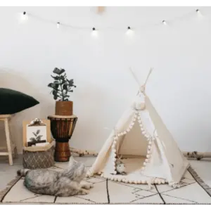 Pet Teepee for Dogs and Cats - Cozy Indoor Pet Tent by Dog Hugs Cat