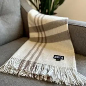 Alpaca Wool Checkered Throw Blanket - Soft & Warm by Alpaca Threadz