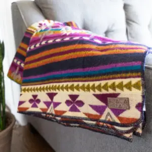 Soft Andean Alpaca Wool Blanket - Warm Handmade Throw by Alpaca Threadz