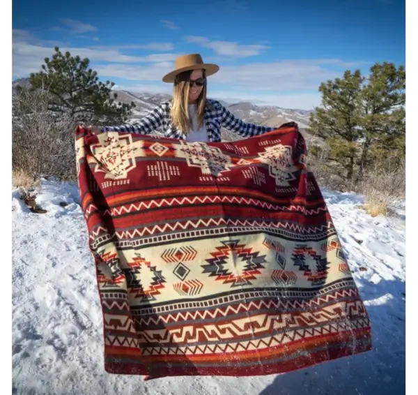 Andean Alpaca Wool Throw Ocean Breeze