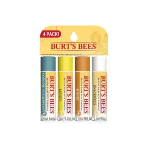 Burt's Bees 4-Pack Lip Balm for Dry, Chapped Lips