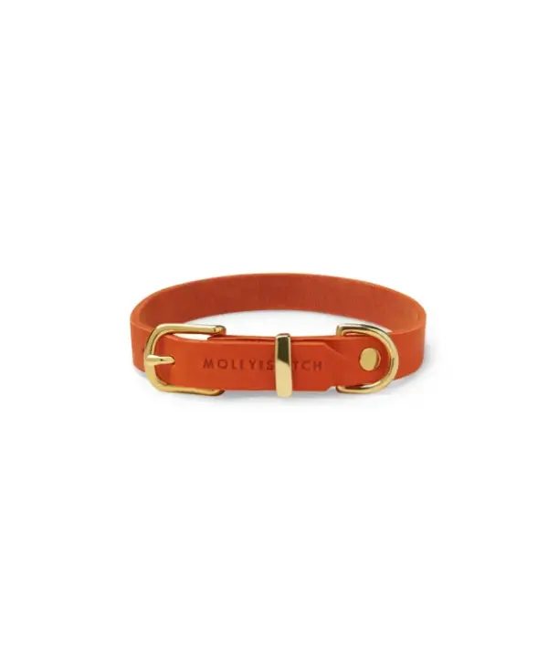 Molly And Stitch Adjustable Leather Dog Leash Chili Red - Image 2