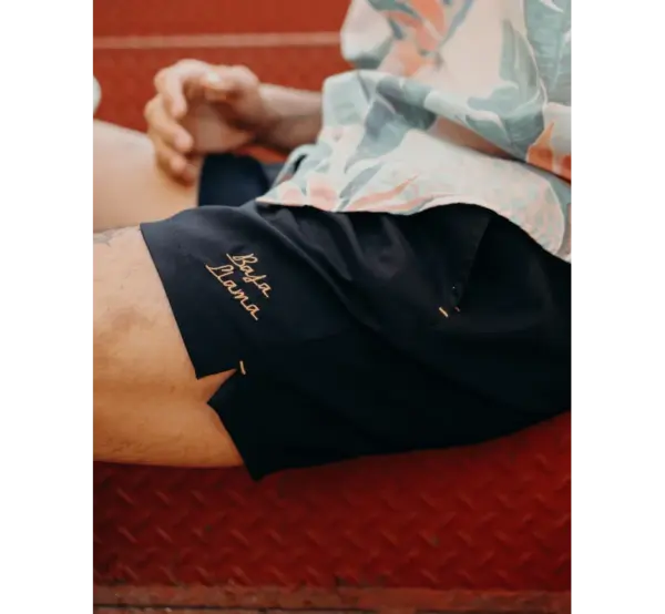 Men's Black Stretch Swim Trunks Bajallama Fort Knox