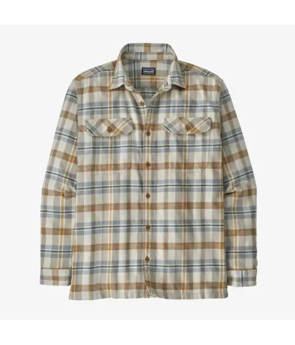 Patagonia Men's Lightweight Cotton Flannel Shirt Long Sleeve Fjord - Image 2