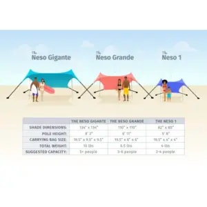 Neso XL Beach Canopy - Printed Sun Shelter Design