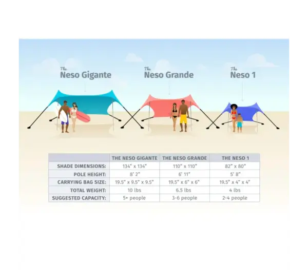 Neso XL Beach Canopy - Printed Sun Shelter Design