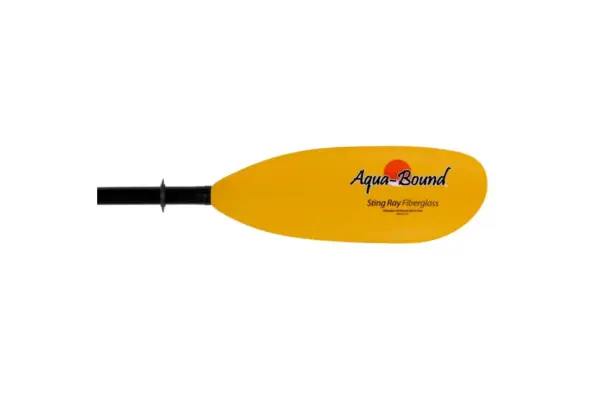 Aqua Bound Sting Ray 2-Piece Kayak Paddle - Fiberglass Shaft, Yellow - Image 2