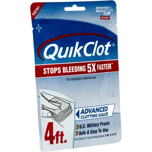 QuikClot Hemostatic Gauze 3" x 4" for Fast Bleeding Control - Image 2