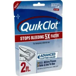 QuikClot Hemostatic Gauze 3x2 ft for Bleeding Control