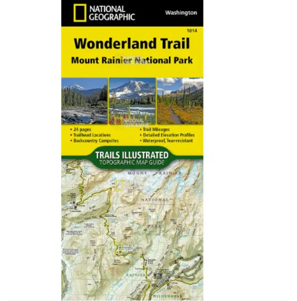 Nat Geo Trails Illustrated Mount Rainier Wonderland Trail Map Waterproof - Image 2
