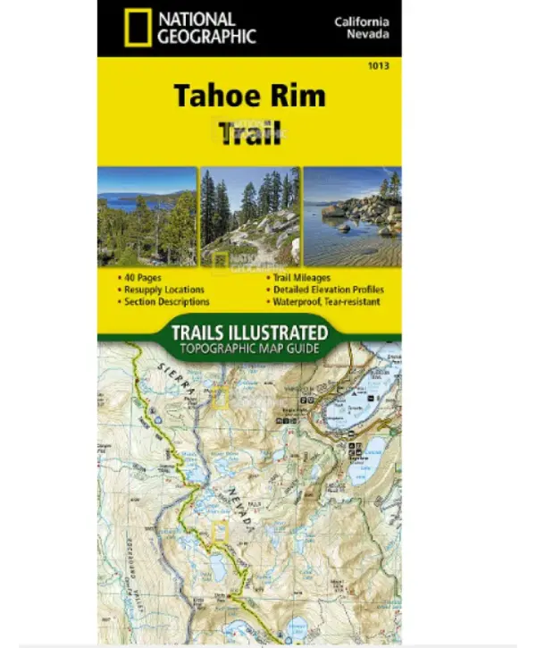 National Geographic Tahoe Rim Trail Waterproof Hiking Map