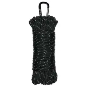 Gear Aid 550 Paracord 100ft Black Reflective Rope