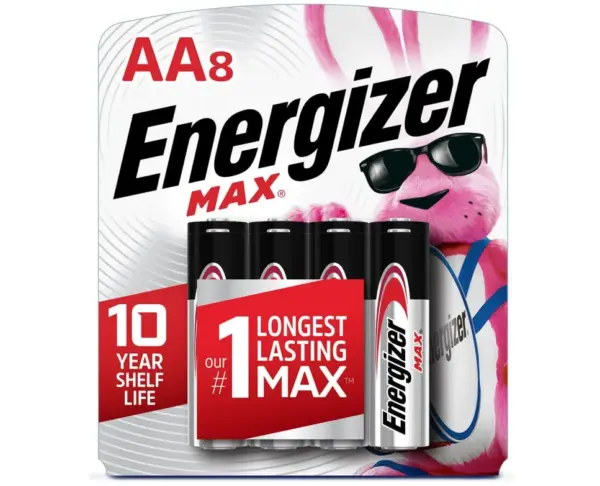 Energizer Max AA Batteries 8-Pack - Long Lasting Alkaline Power
