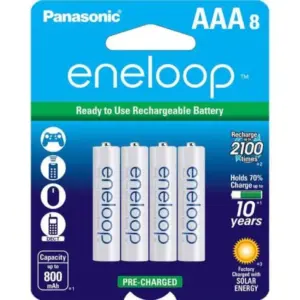 Eneloop AAA Rechargeable Batteries 8-Pack with Long Life