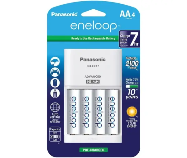 Eneloop Rechargeable AA Batteries 8-Pack | Long-Lasting Power
