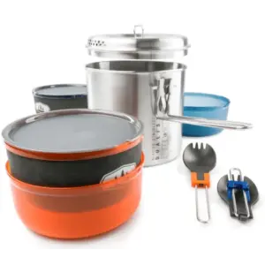 GSI Glacier Stainless Steel 2-Person Camping Cookset