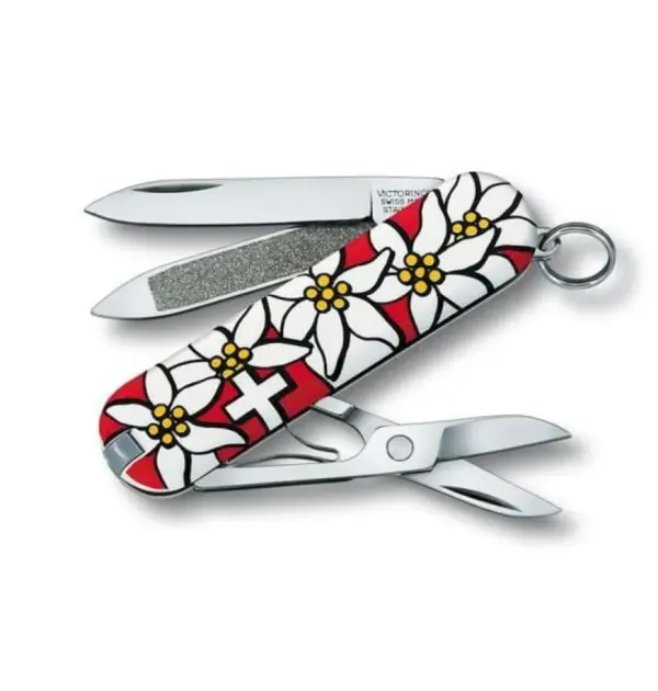Swiss Army Classic Edelweiss Multi-Tool with Scissors & Keychain