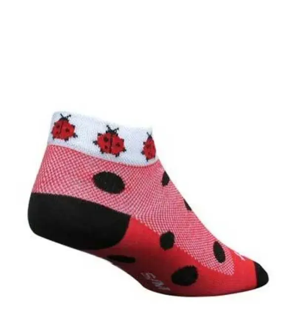 Women's Cycling Socks with Cheerful Ladybug Print