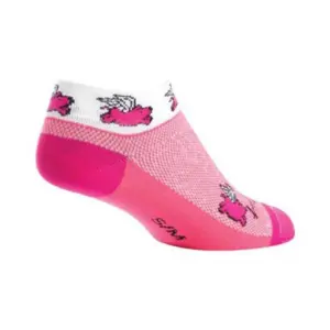 SockGuy Women's Flying Pigs Moisture-Wicking Cycling Socks