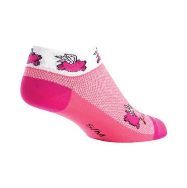 SockGuy Women's Flying Pigs Moisture-Wicking Cycling Socks