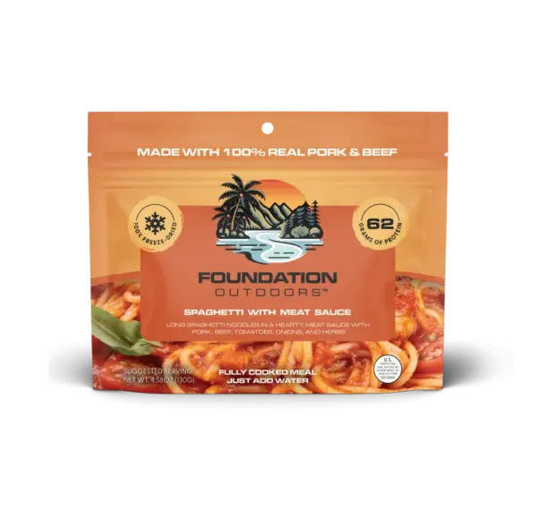 Dehydrated Spaghetti Bolognese by Foundation Outdoors Camping Meal