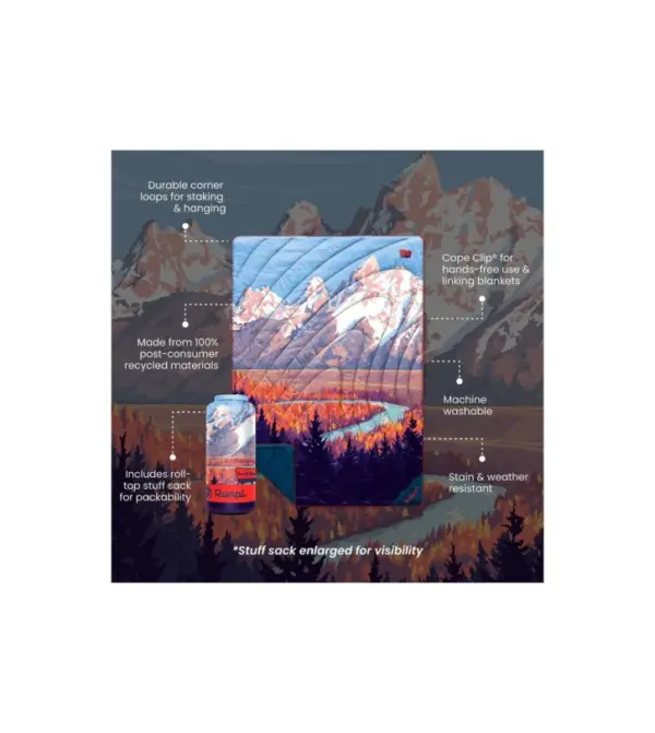 Rumpl Grand Teton Puffy Outdoor Blanket for Camping & Travel