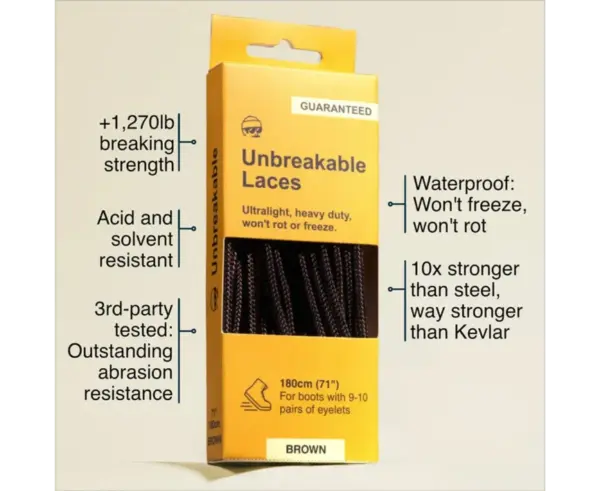 Adventure Andy 71in Unbreakable Shoelaces for Hiking & Outdoor - Image 2