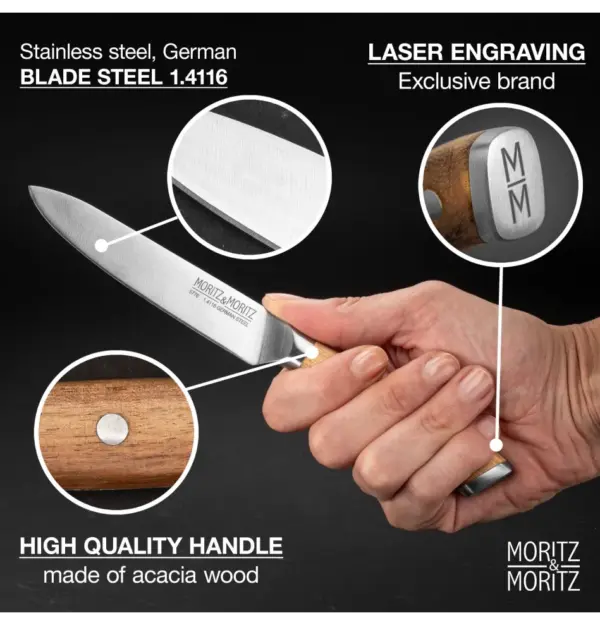 Moritz & Moritz 5-Inch German Steel Kitchen Knife Multipurpose - Image 2