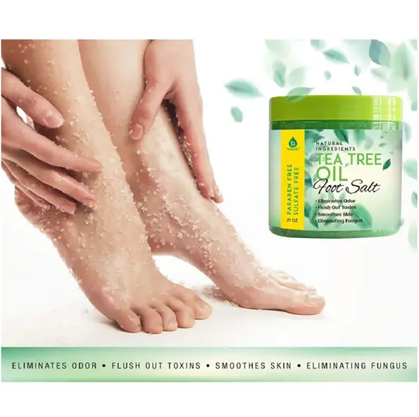 Pursonic Tea Tree Foot Soak Salt - 10 oz, Refreshing & Exfoliating