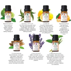 Pursonic 8-Pack Pure Essential Oils for Aromatherapy & Relaxation